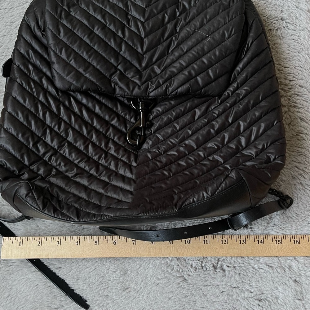REBECCA MINKOFF Quilted‎ Chevron Backpack Black Chain Handle Designer Bag - Picture 8 of 13